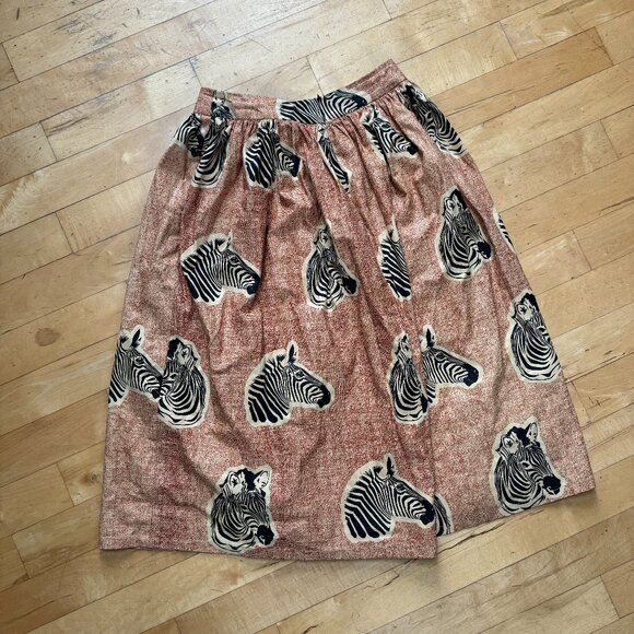 Anthropologie Midi Zebra Print Skirt - Picture 5 of 6